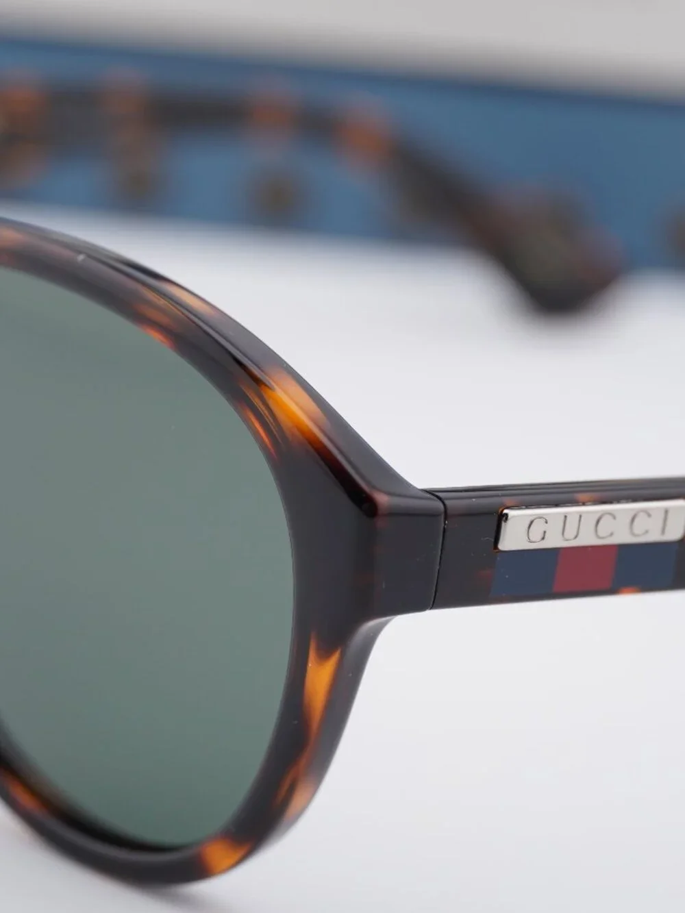 Gucci GG0747S 003 Aviator Sunglasses - Havana / Green